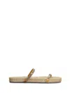 Pedro Garcia Janna Flats In Gold Satin In Brown