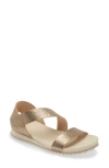 Pedro Garcia Jedda Strappy Wedge Sandal In Desert Cervo Lame