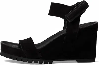 Pedro Garcia Josette Suede Wedge Sandals In Black