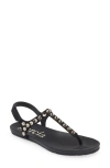 Pedro Garcia Judith Crystal Stud Sandal In Black Castoro