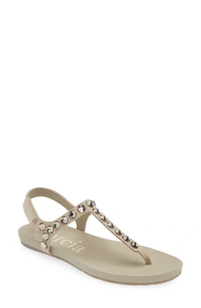 Pedro Garcia Judith Crystal Thong Slingback Sandals In Seasalt Castoro