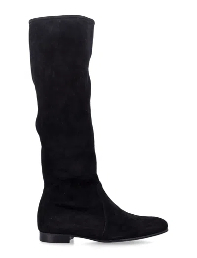 Pedro Garcia Knee-high Suede Boots In Black