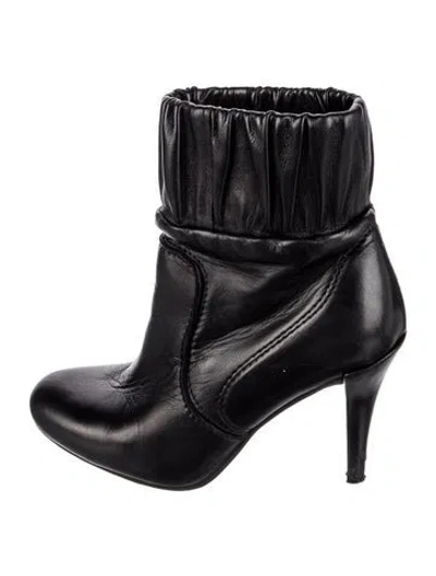 Pre-owned Pedro Garcia Leather Animal Print Boots In Black