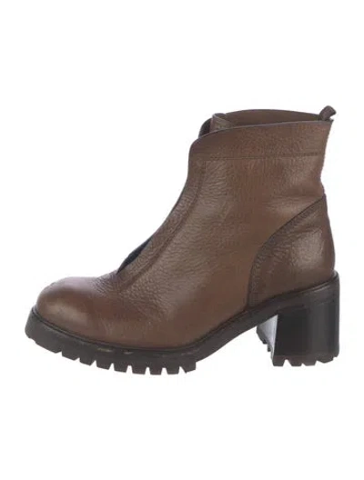 Pre-owned Pedro Garcia Leather Combat Boots In Brown
