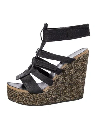 Pre-owned Pedro Garcia Leather Espadrilles In Black