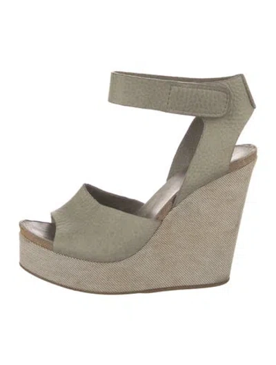 Pre-owned Pedro Garcia Leather Espadrilles In Gray