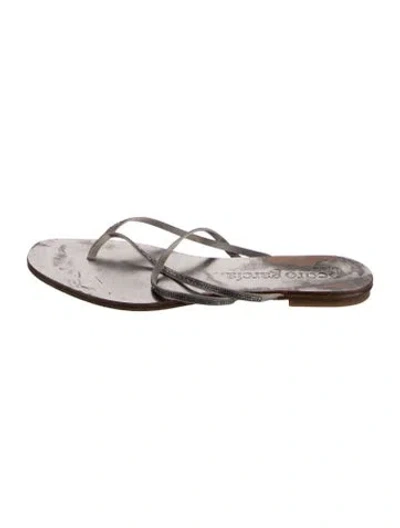 Pre-owned Pedro Garcia Leather Flip Flops In Grey