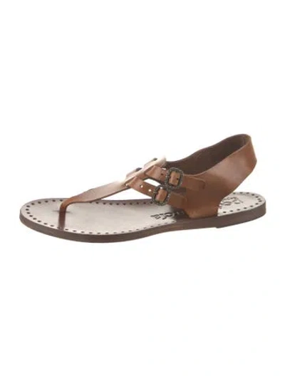 Pre-owned Pedro Garcia Leather Gladiator Sandals In Brown