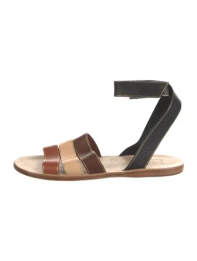 Pre-owned Pedro Garcia Leather Gladiator Sandals In Neutral