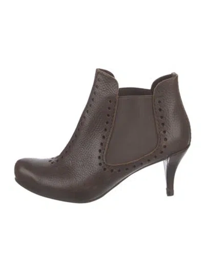 Pre-owned Pedro Garcia Leather Lasercut Accents Chelsea Boots In Brown