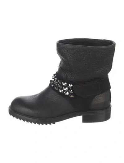 Pre-owned Pedro Garcia Leather Moto Boots In Black