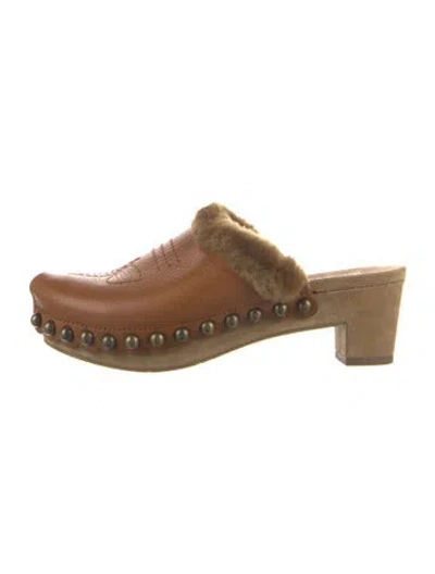 Pre-owned Pedro Garcia Leather Mules In Brown
