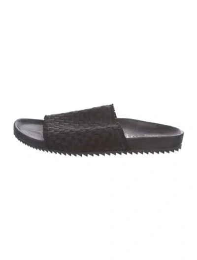 Pre-owned Pedro Garcia Leather Slides In Black