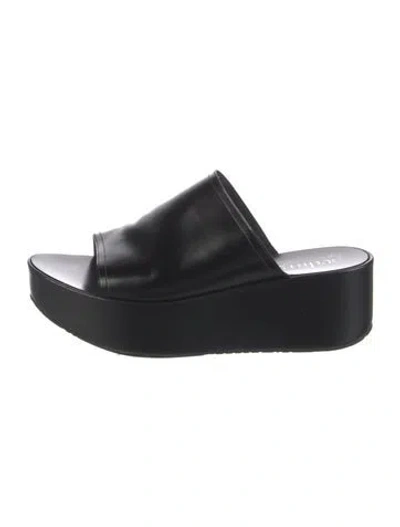 Pre-owned Pedro Garcia Leather Slides In Black