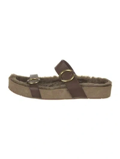 Pre-owned Pedro Garcia Leather Slides In Brown