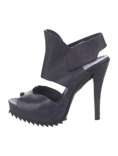 Pre-owned Pedro Garcia Leather Slingback Pumps In Blue