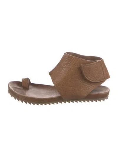 Pre-owned Pedro Garcia Leather Slingback Sandals In Brown