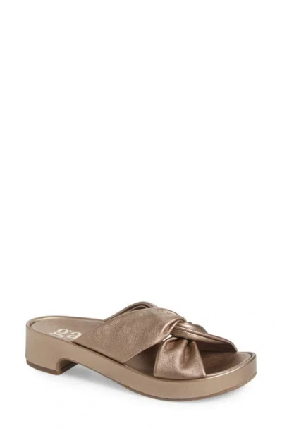 Pedro Garcia Livana Block Heel Sandal In Calisto Nappa Lame