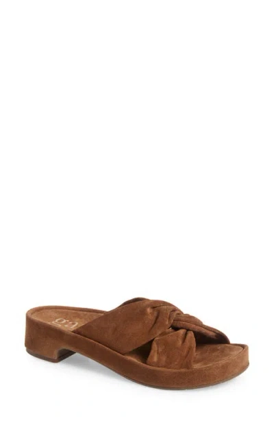 Pedro Garcia Livana Block Heel Sandal In Hazelnut Velour