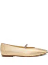 Pedro Garcia Tila Metallic Crystal-strap Ballerina Flats In Gold