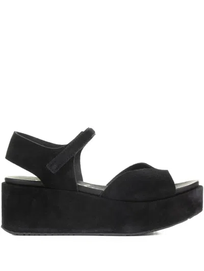 Pedro Garcia Nelly Suede Sandals In Black
