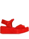 Pedro Garcia Nelly Suede Sandals In Red