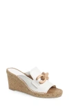 Pedro Garcia Oliveta Wedge Sandal In White Petitgrain-natural
