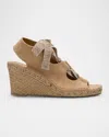Pedro Garcia Otelia Lace-up Suede Espadrille Sandals In Flax