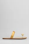 Pedro Garcia Pacha Flats In Gold Satin