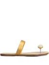 Pedro Garcia Pacha Flats In Gold Satin