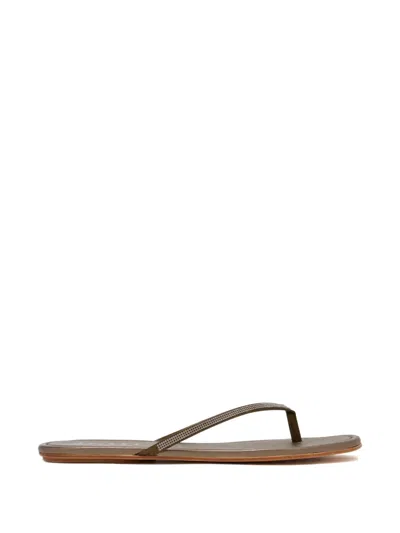 Pedro Garcia Panabel Rhinestone Flip Flop In Brown