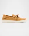 Pedro Garcia Pastora Suede And Wood Slip-on Sneakers