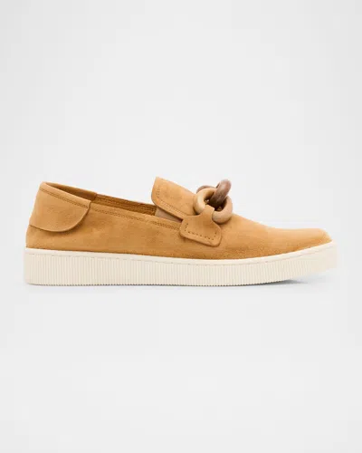 Pedro Garcia Pastora Suede And Wood Slip-on Sneakers