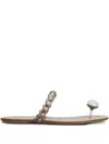 Pedro Garcia Pipa Flats In Silver Satin
