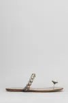 Pedro Garcia Pipa Flats In Silver Satin In Silver