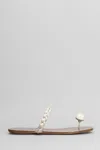 Pedro Garcia Pipa Flats In White Satin In Multi