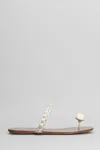 Pedro Garcia Pipa Flats In White Satin In Multi
