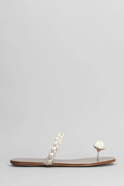 Pedro Garcia Pipa Flats In White Satin In Multi
