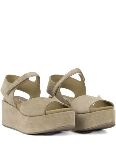 Pedro Garcia Platform Ankle-strap Sandals In Neutral