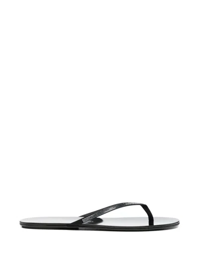 Pedro Garcia Prune Embellished-thong Flip Flops In Black
