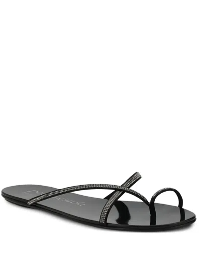 Pedro Garcia Rhinestone-embellished Slides In Black