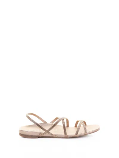 Pedro Garcia Rose Gold Nappa Sandals
