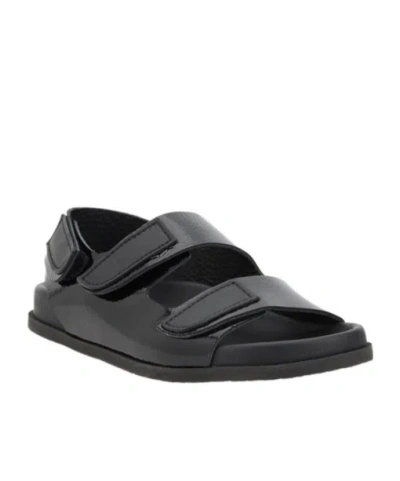 Pedro Garcia Round-headed Flat Sandals In Black