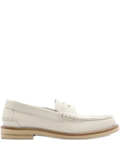 Pedro Garcia Sabela Pebble-leather Loafers In Neutral