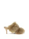 Pedro Garcia 65mm Fur-trimmed Heeled Sandals In Neutral