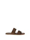 Pedro Garcia Double-band Satin Sandals In Brown