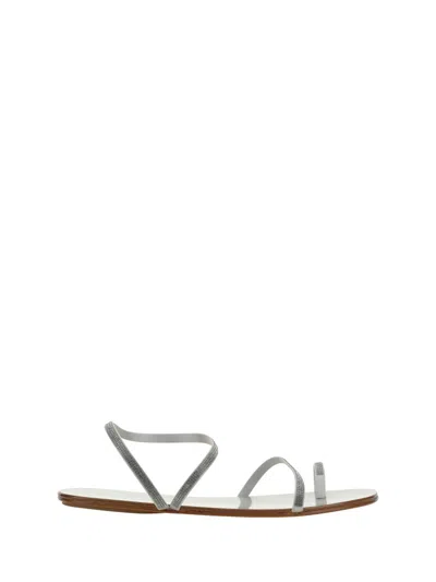 Pedro Garcia Pedro García Sandals In Pearl Satin