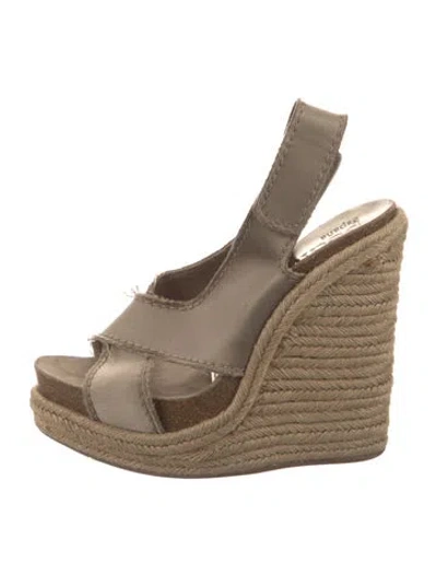 Pre-owned Pedro Garcia Satin Espadrilles In Gold