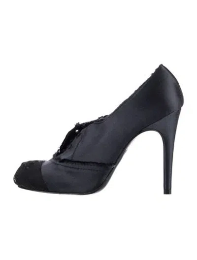 Pre-owned Pedro Garcia Satin Mesh Accents Pumps In Blue