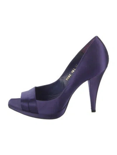 Pre-owned Pedro Garcia Satin Pumps In Purple
